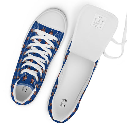 HME Bear Logo Royal Blue Men’s high top canvas shoes