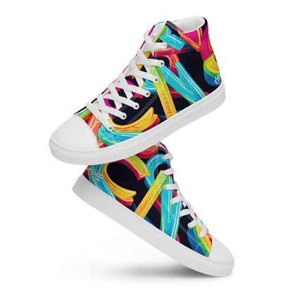 Neon Blast Men’s high top canvas shoes