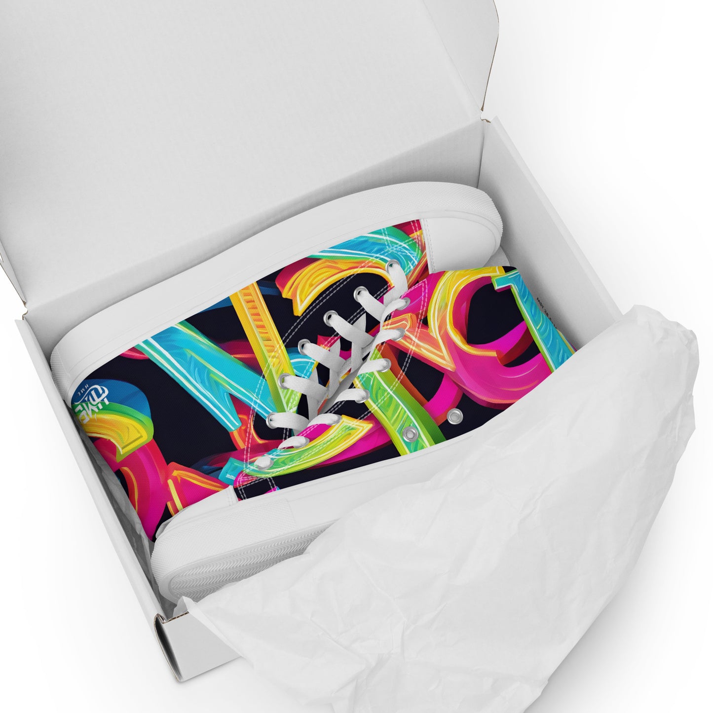 Neon Blast Men’s high top canvas shoes