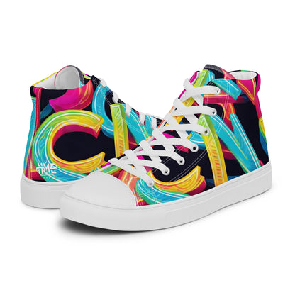 Neon Blast Men’s high top canvas shoes