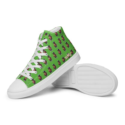 HME Bear Logo Collection Kelly Green Men’s high top canvas shoes