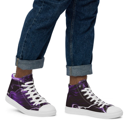 Purple Galaxy Men’s high top canvas shoes