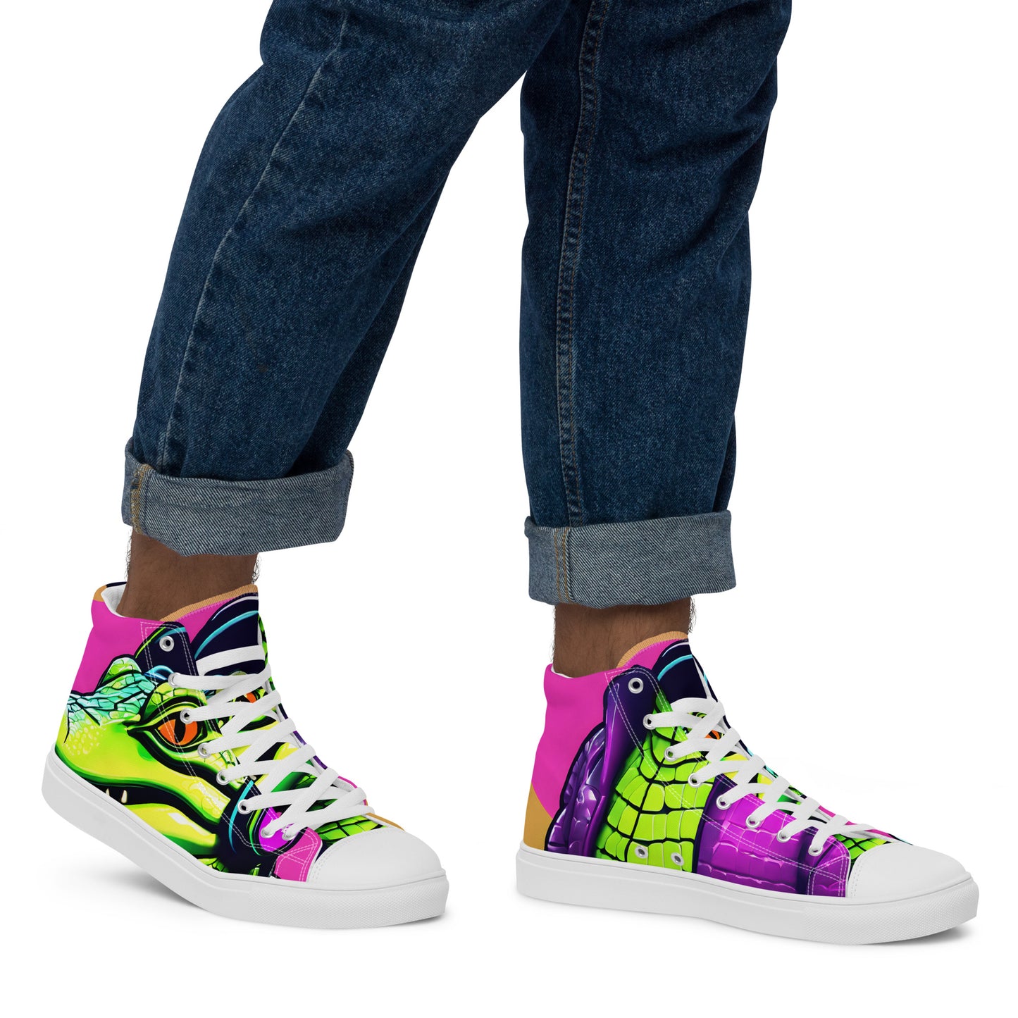 The Urban Alligator Collection Men’s high top canvas shoes