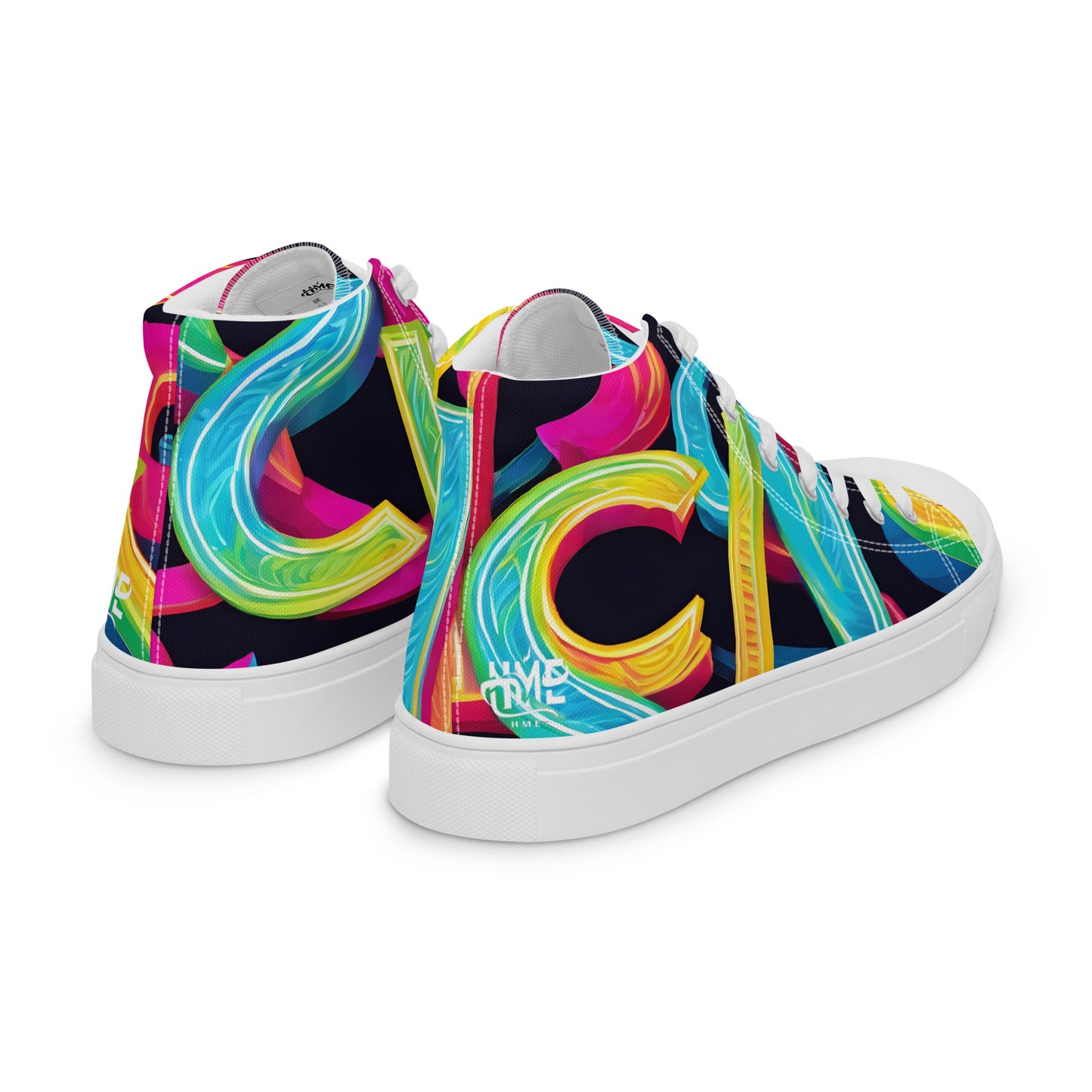 Neon Blast Men’s high top canvas shoes