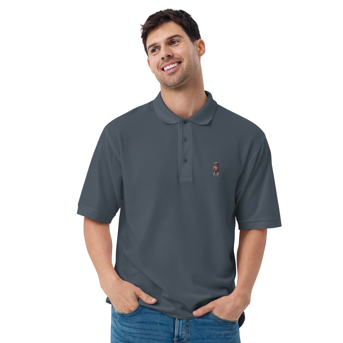 HME Bear Logo Collection Men's Premium Polo