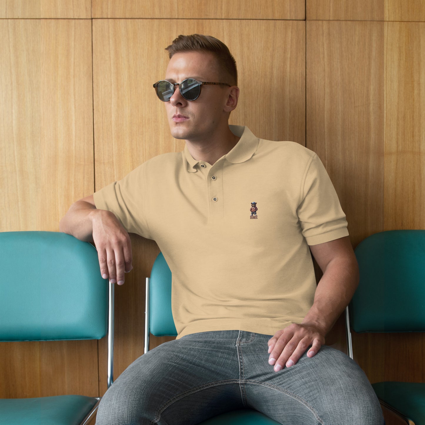 HME Bear Logo Collection Men's Premium Polo