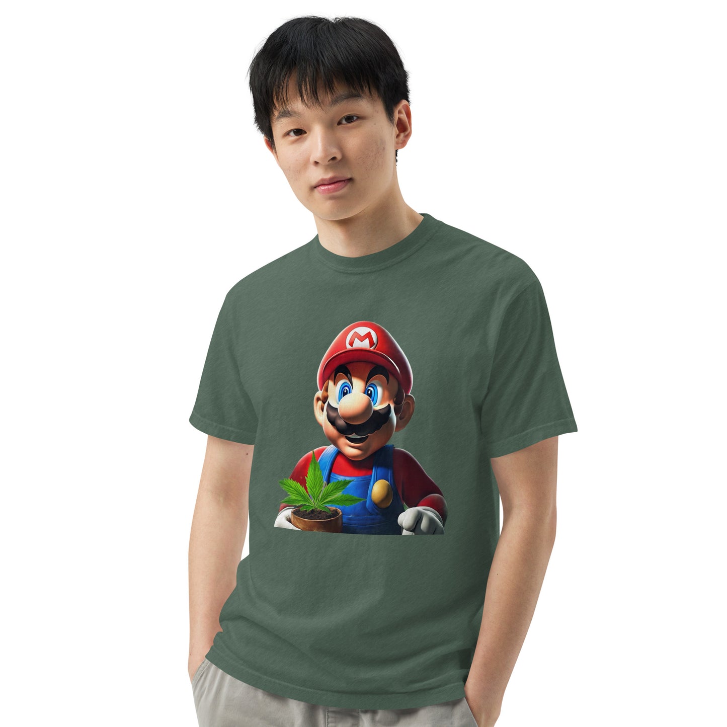 The 420 Collection Mario Unisex garment-dyed heavyweight t-shirt