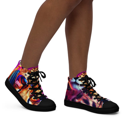 The Urban Cheetah Collection Women’s high top canvas shoes