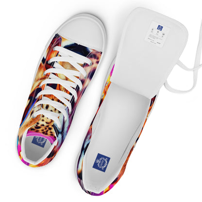 The Urban Cheetah Collection Women’s high top canvas shoes