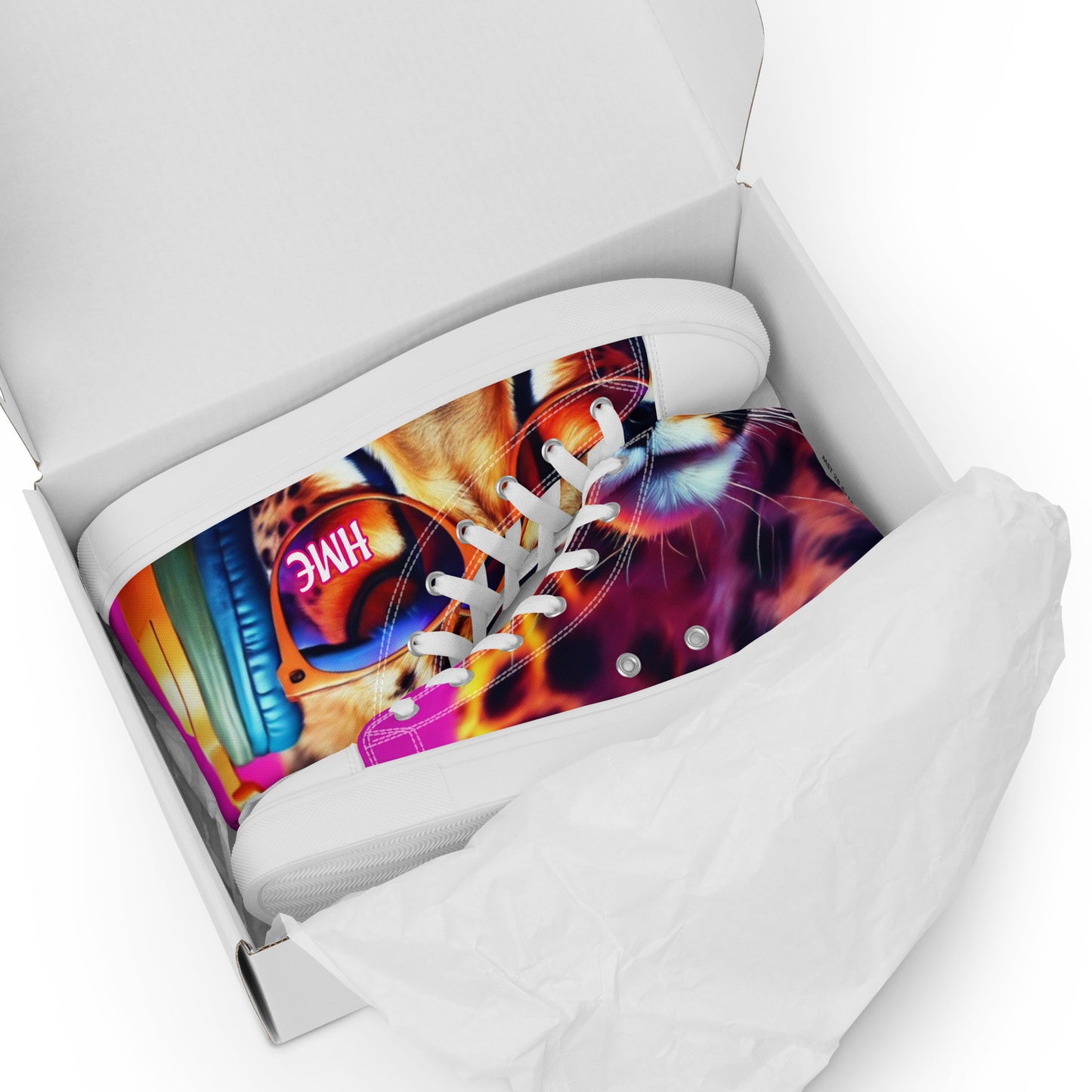 The Urban Cheetah Collection Women’s high top canvas shoes