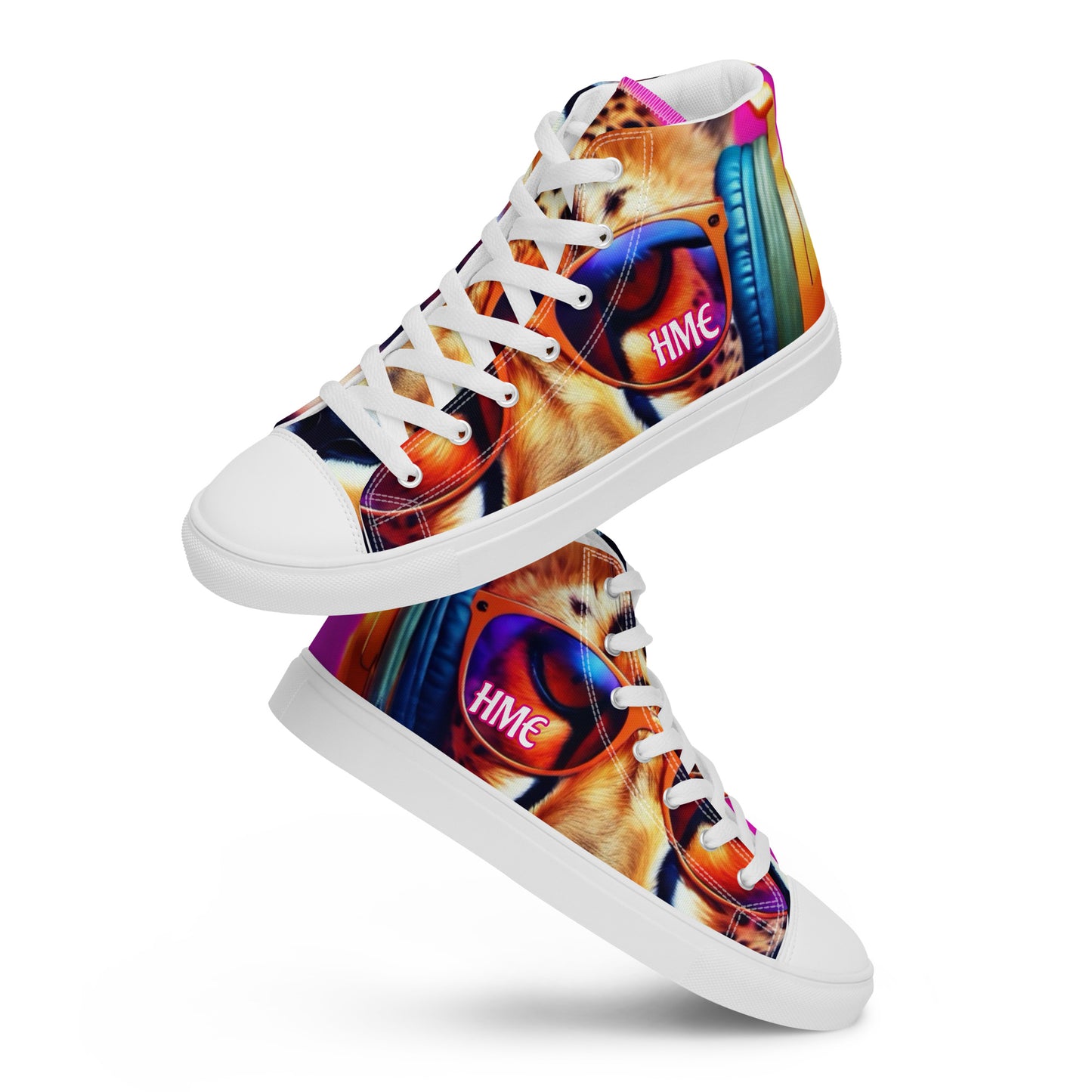 The Urban Cheetah Collection Women’s high top canvas shoes