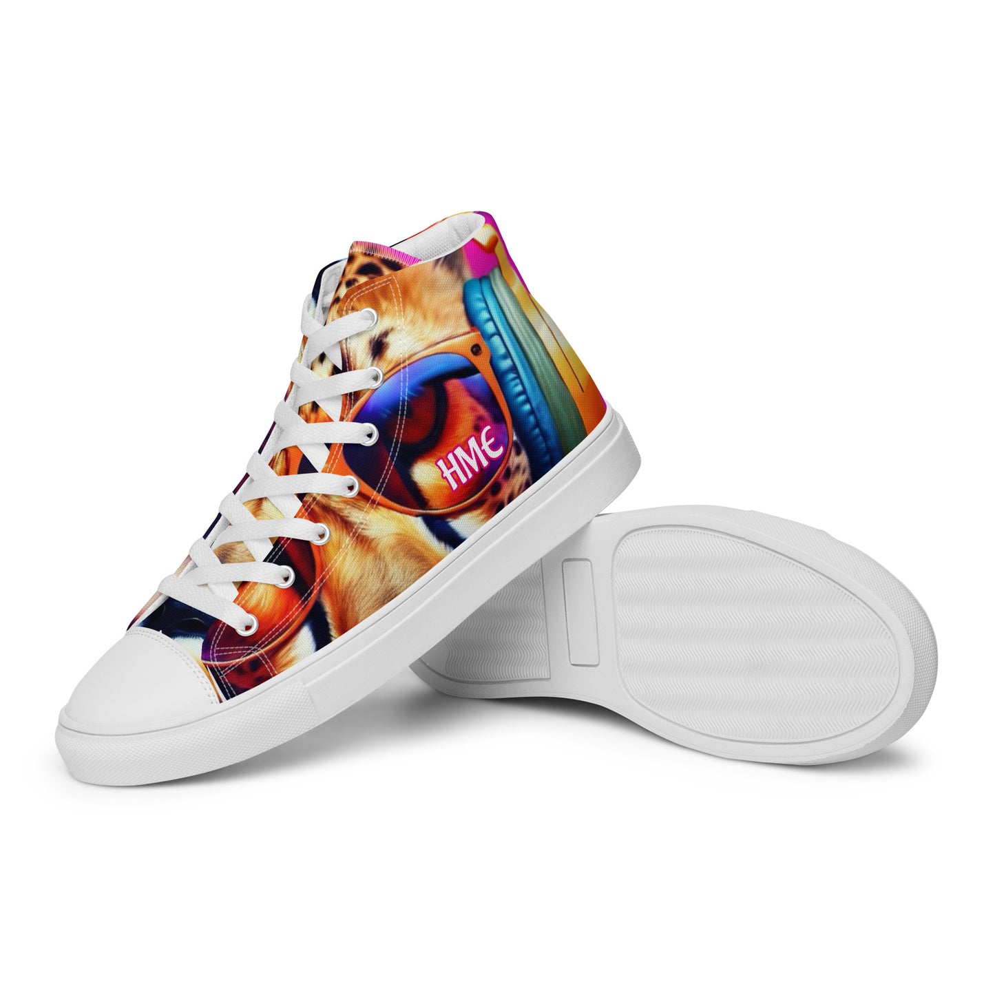 The Urban Cheetah Collection Women’s high top canvas shoes