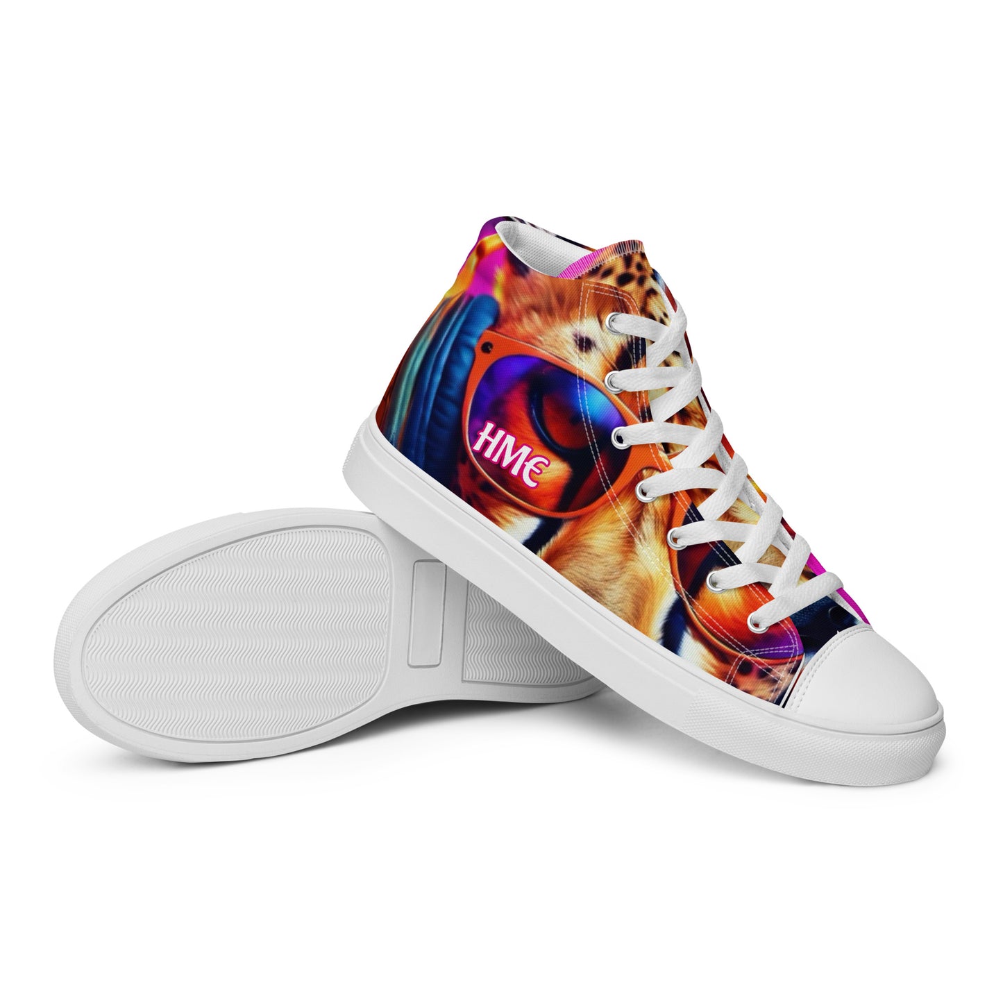 The Urban Cheetah Collection Women’s high top canvas shoes