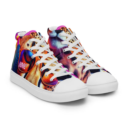 The Urban Cheetah Collection Women’s high top canvas shoes